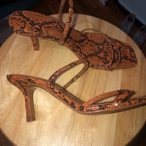 Orange Snake Skin Heels from Zara